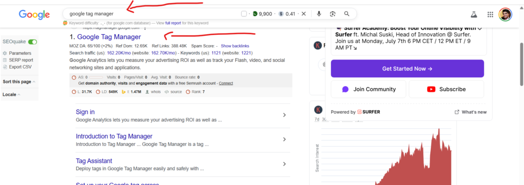 google tag manager sign up